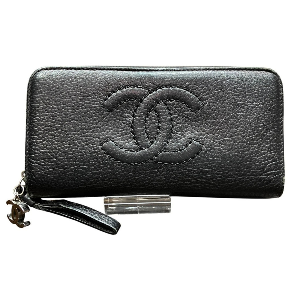 Chanel CHANEL Long Wallet Coco Mark Leather